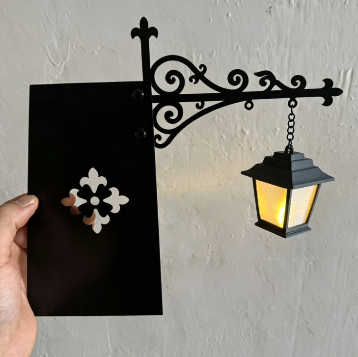 Decorative Iron Lantern Light for Shelf Desk Garden