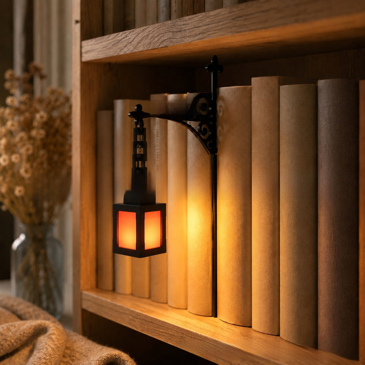 Decorative Iron Lantern Light for Shelf Desk Garden