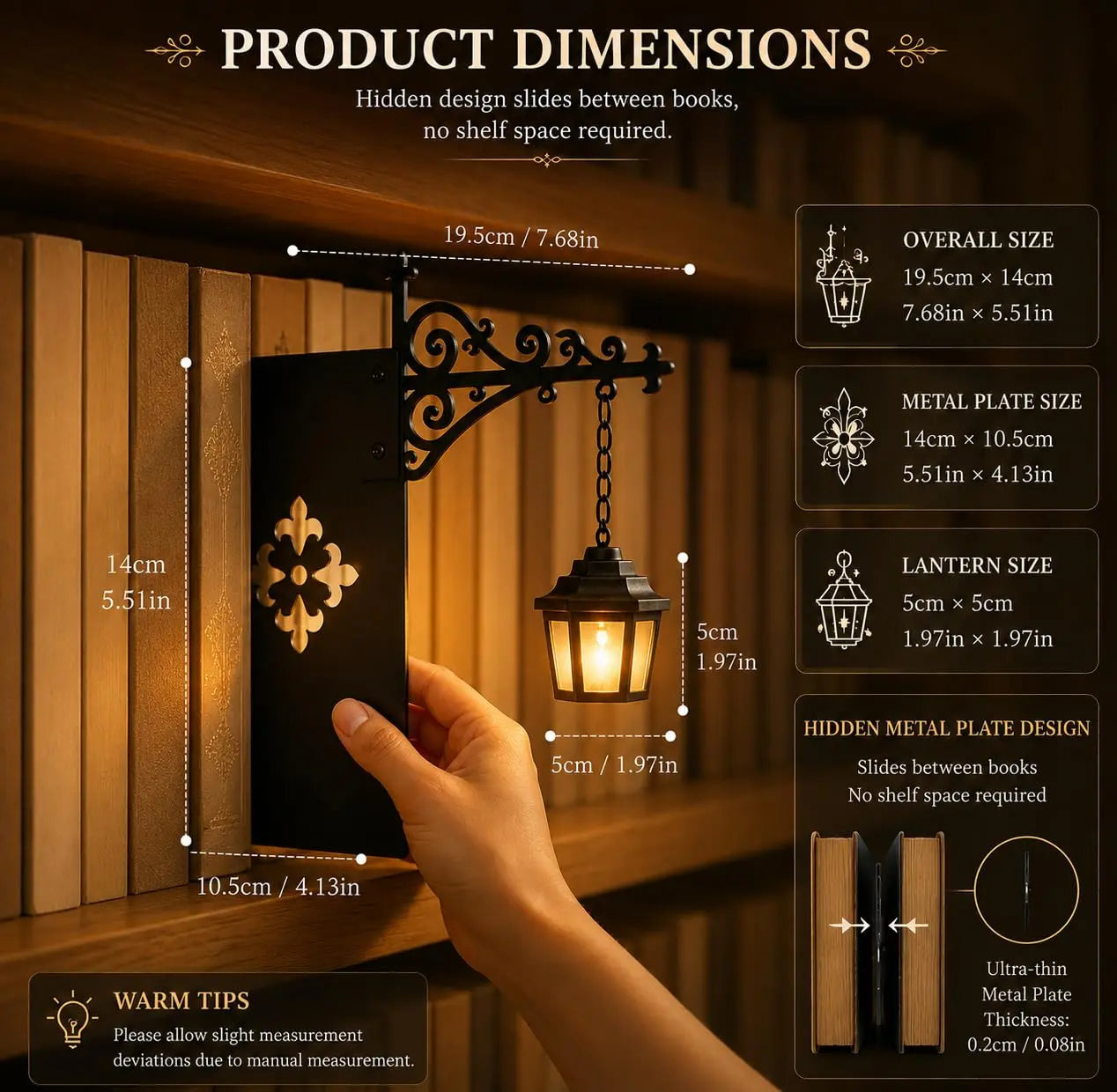 Library Lantern-Decorative Bookshelf Lighting, Miniature Hanging Shelf Lamp, Warm LED Nightlight, Reading Nook Literary Decor,Halloween Christmas Decorations
